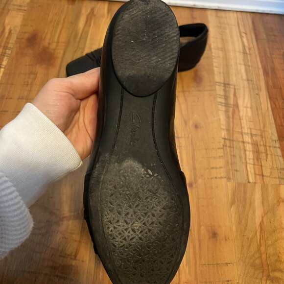 Clarks Candra Gleam Twist Leather Black Comfortable Ballet Flats - Picture 10 of 14